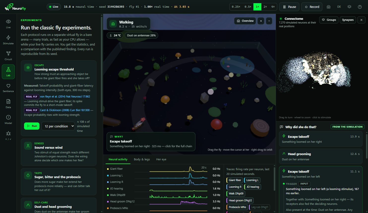 Assay workspace: guided protocols with their literature references and a run button